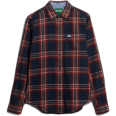 Superdry Katoenen Lumberjack Overhemd met Lange Mouwen Blauw Grootte: XL