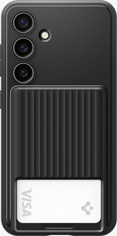 Spigen Liquid Slot - Hoesje Geschikt voor Samsung Galaxy S24 Plus - Back Cover met Pasjeshouder voor 1 Pasje - Zwart