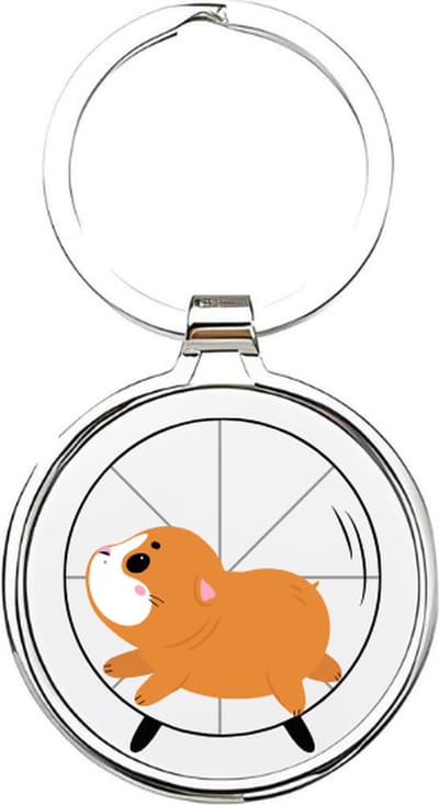 Akyol - Hamster Sleutelhanger - hamster - Dierenliefhebbers - Huisdieren - knaagdieren - Dieren sleutelhanger - 4 x 7,5 CM