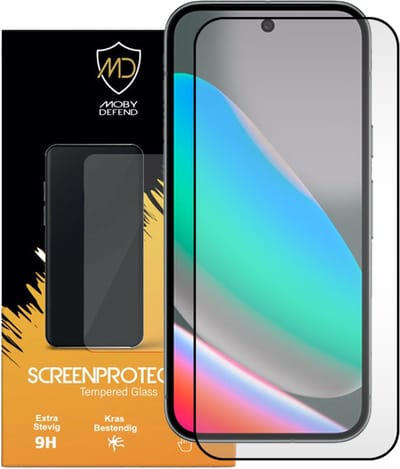 MobyDefend Screenprotector - Geschikt voor Google Pixel 10 - Screensaver Met Zwarte Randen - Gehard Glas