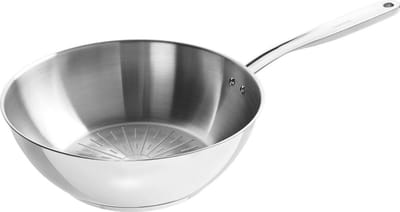 Fiskars All Steel Pure Wok - 28cm - inductie - ovenbestendig - roestvrij staal wokpan voor intensief gebruik