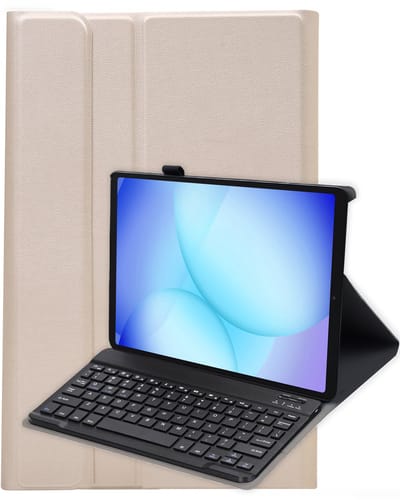 Hoes - Geschikt voor Samsung Galaxy Tab A11 Plus - Toetsenbord Case - Keyboard Book Cover - Hoesje - Goud