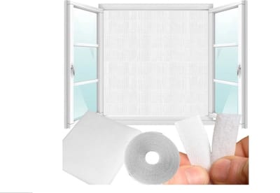 Ariko Horrengaas Met Velcro Klittenband - Venster klamboe - Vliegenhor Voor Raam - Zelfklevend Raamhoor Gaas - Muggenhor Op Maat Te Knippen - Muggengaas Insectenhor Centimeter - Anti Muggen/Vliegen/Insecten Hor - 130x160cm - Wit