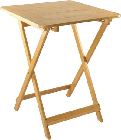 Witte Bamboe Klaptafel Vierkant 60x60 cm - Ideaal voor Balkon en Tuin