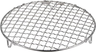 Daity Rond kookrek van roestvrij staal - 20 cm - kruisdraadgrill met 20 mm poten voor koken - bakken - stomen en grillen