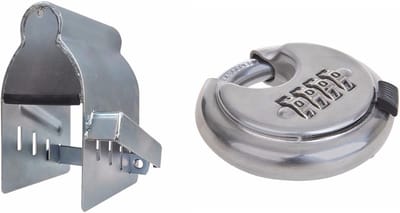 Proplus Aanhangwagen/aanhanger dissel slot - met 70mm discus cijferslot - verzinkt staal