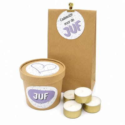 Juf Cadeauset Met Kaarsjes - Cadeautje Voor De Juf - Memories Are Timeless