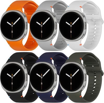 YONO Bandjes geschikt voor Samsung Galaxy Watch 8 - 40/44mm - Classic - Siliconen - 6-Pack - S/M