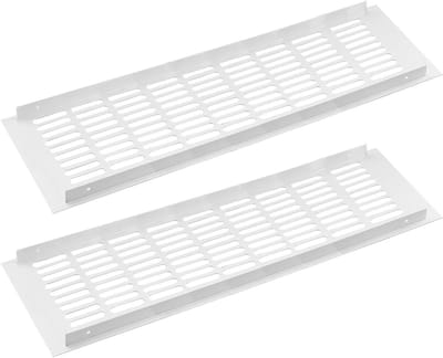 Ventilatierooster - Luchtrooster Afvoer - Luchtcirculatie Verbeteren - Corrosiebestendig Aluminium - 150 x 400 mm - Wit