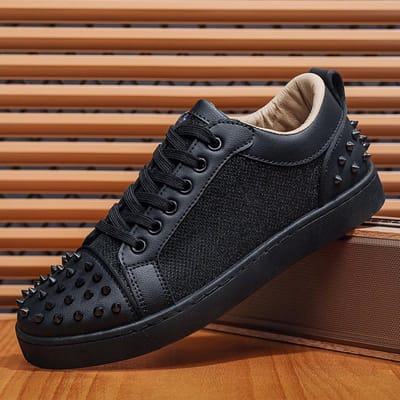Nieuwste Heren Modieuze Casual Nieten Board Schoenen voor Lente en Herfst Buitensportschoenen Ademende en Comfortabele Sneakers 43 gray