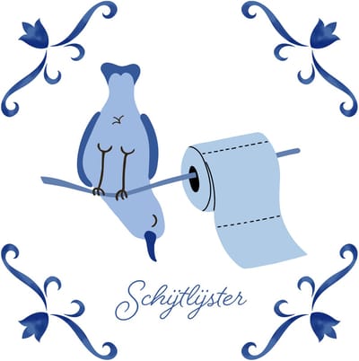 Spreuktegel - Tegeltjes met tekst - Schijtlijster - WC - Muurdecoratie - met tegelezel