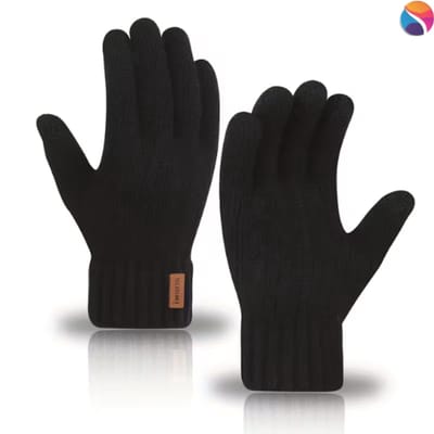 Warme Wollen Handschoenen - Unisex - Warm- Touchscreen Compatibel - Winter - Zwart