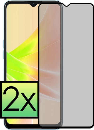 Screenprotector - 2 Stuks - Geschikt voor OPPO A17 - Privacy Filter - Beschermglas - Gehard Glas - Tempered Glass - Screen Protector - Anti Spy - Full Display Cover