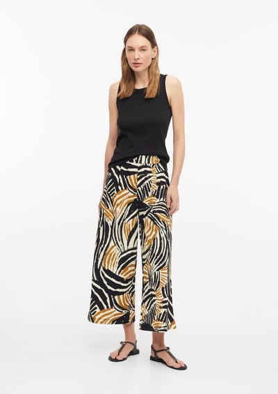 s.Oliver - female - Gestructureerde culottes met plooien en elastische tailleband