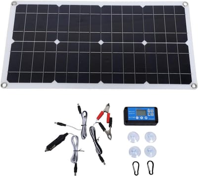 Zonnepaneel Kit - Draagbare Stroom - Kamperen en Reizen - Waterdicht IP67 - 100W 54x28cm - Zwart