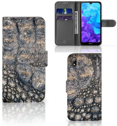 Huawei Y5 (2019) Telefoonhoesje met Pasjes Krokodillenprint