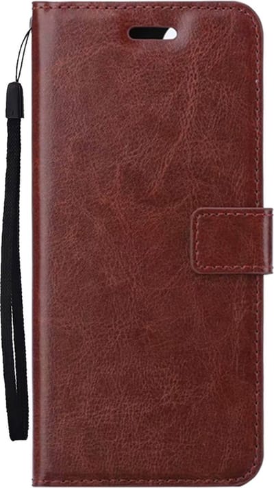 Hoes - Met Pasjeshouder - Geschikt voor Samsung Galaxy A35 - Luxe Bookcase Portemonee - Flip Case - Kunstleer Book Case - Flipcase - Book Cover - Walletcase - PortemonneeHoes - Bruin