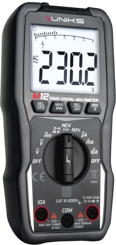 Professionele Digitale Multimeter TRMS – Multimeter M12 met 6000 Counts, LCD-display, LED-licht, en NCV-detectie