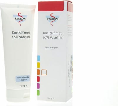 2x Fagron Koelzalf Met 20% Vaseline 100 gr
