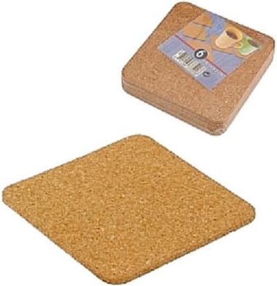 Onderzetters kurk 9x9cm 6st