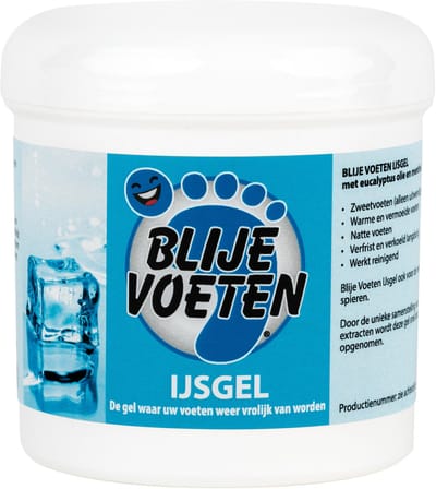 Blije Voeten IJsgel - Verkoelend - Bij zweetvoeten - Zweetvoetengeur - Menthol - Warme Voeten - Bewaar in koelkast - jeuk van de processierups - muggenbulten - Menthol - Kamfer - Vermoeide Voeten - Natte Voeten - Voorkomen van blaarvorming