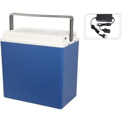 Elektrische koelbox 24L 12V/230V - voor kamperen en strand - blauw - 8720573947718