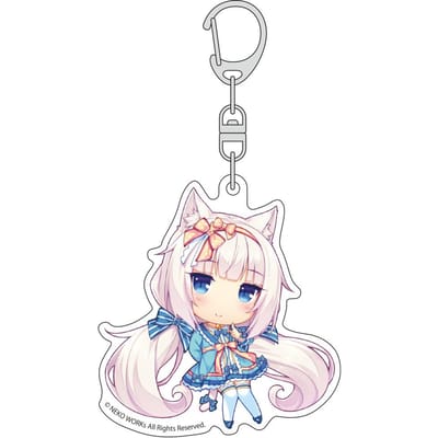 Anime Nekopara Acryl Sleutelhanger Hanger Tas Auto Sleutelhanger Accessoires Mobiele telefoon Acryl Sleutelhangers Decor Cadeau 6 cm white