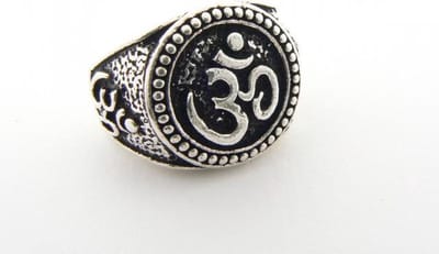 Zware zilveren ring met ohm-tekens - maat 18