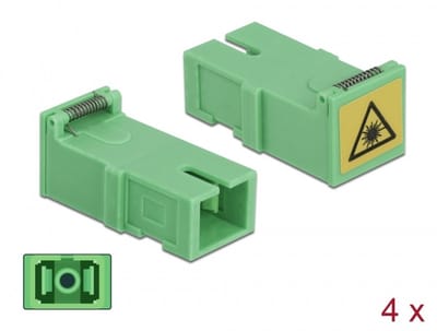 Delock Optical Fiber Coupler with laser protection flip SC Simplex female to SC Simplex female 4 pieces