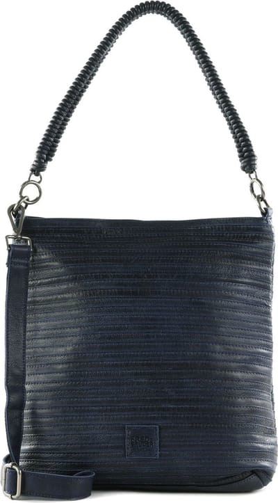 FREDsBRUDER Leren Schoudertas Enna Hobo Bag Deep Blue Donkerblauw