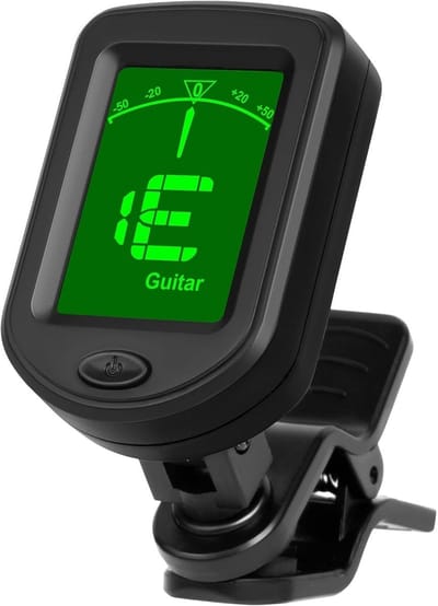 EXCITAT Tuner - Multifunctionele tuner - Geschikt voor gitaar, bas, viool, ukelele - zwart