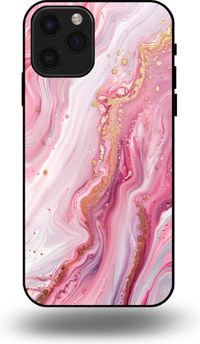 Smartphonica Telefoonhoesje geschikt voor iPhone 11 Pro met marmer opdruk - TPU backcover case marble design - Roze geschikt voor iPhone 11 Pro