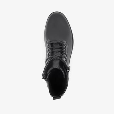 Hush Puppies leren dames veterboots zwart - Maat 39 - Uitneembare zool