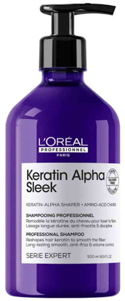 L'Oréal Professionnel Keratin Alpha Sleek Shampoo - Frizz- en volumecontrole - Langdurige zachtheid - 500ml