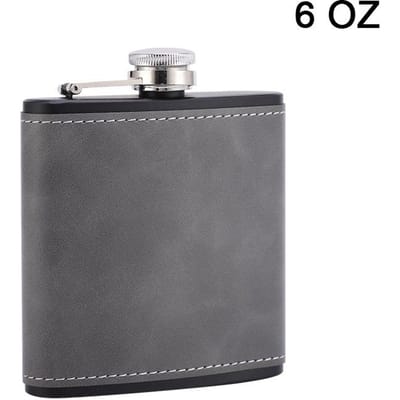 6/8oz Draagbare Heupfles Bruin Lederen Bekleed Roestvrijstalen Fles voor Alcohol Whiskey Flessen Mannencadeau