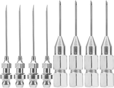 8-delige Spuitnaaldset voor Vet, Galvaniseerd Ijzer, Afneembare Spuitnaalden voor Smalle Ruimtes en Diepe Gaten, Perfect voor Metalen Smering