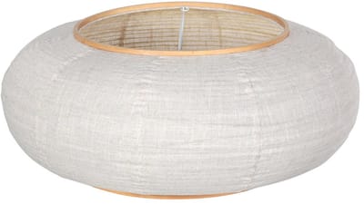 Lampenkap K2026QS Ø60 - witte/beige linnen lampenkap met houten ring - Anne Light Home - Sfeermaker voor binnen