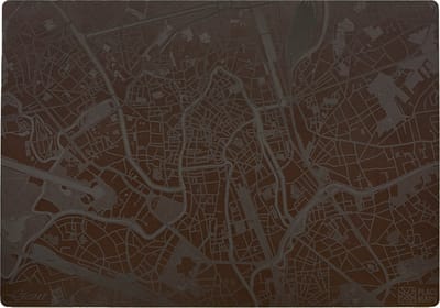 Place Maps Placemat Stadskaart Amsterdam - Kunstleer - Cacaobruin - 1 Stuk