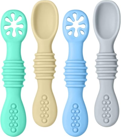 Training Lepels voor Baby's en Kinderen - Ideaal voor Tandjes krijgen en Eten Leren, Aanbevolen door Voedingsdeskundigen (Kleur 1)