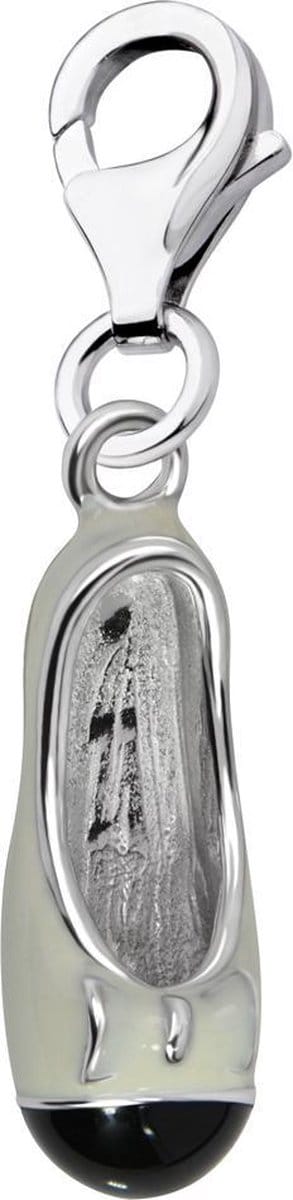 Quiges – 925 - Zilver – Charm - Bedel - Hanger - 3D Schoen Ballet Flatje - met – sterling - zilver - karabijnslot - geschikt - voor - Bedelarmband HC362