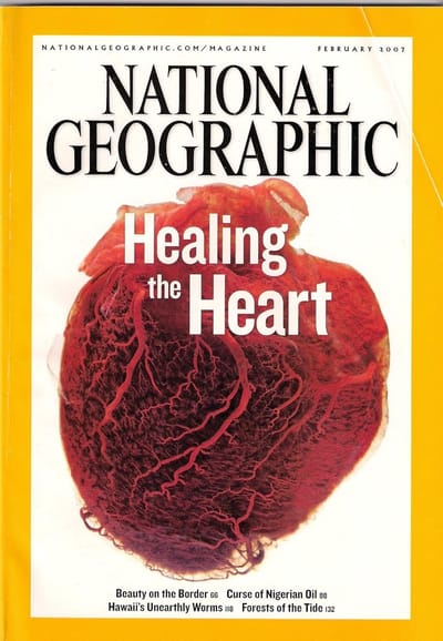 NATIONAL GEOGRAPHIC FEBRUARI 2007 EDITIE NEDERLAND TIJDSCHRIFT (Hartziekten, Nigeriaanse olie, Schoonheid aan de grens, De onaardse wormen van Hawai)