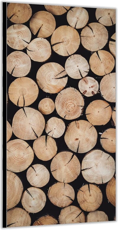 KuijsFotoprint - Schilderij - Doorgesneden Houtstammen - Blauw En Bruin - 200 X 100 Cm