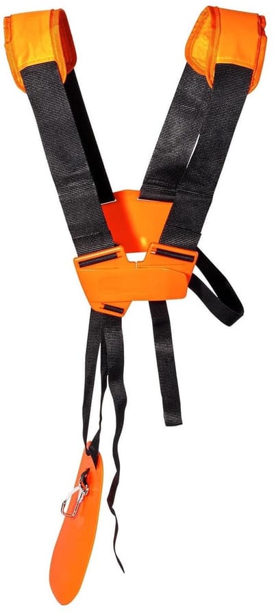 Dailygoody - Motorsengordel - Universeel - Comfortabele dubbele schouderriem - Oranje - Verstelbare accessoires - Geschikt voor grasmaaier en trimmer