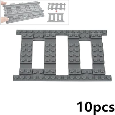 MOC Stads Treinrails Kruispunt Wissel Flexibele Vorkvormige Bergop Rechte Gebogen Spoor Bouwsteen Bakstenen Creatief DIY Speelgoed