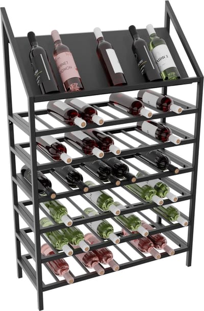 MetaloPro Wijnrek Napa – Zwart Metalen Flessenrek Voor 70 Wijnflessen, Robuust Design, Ideaal Voor Keuken, Kelder Of Bar – 125×80×30cm