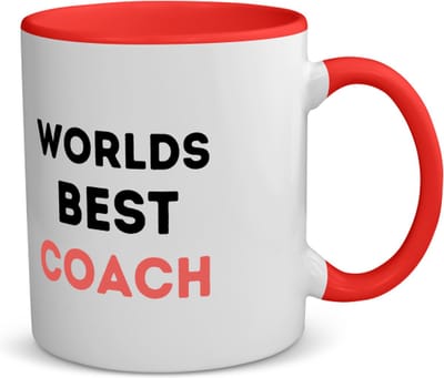 Akyol - worlds best coach koffiemok - theemok - rood - Coach - de beste coach - sport - verjaardagscadeau - verjaardag - cadeau - cadeautje voor coach - coach artikelen - kado - geschenk - gift - 350 ML inhoud