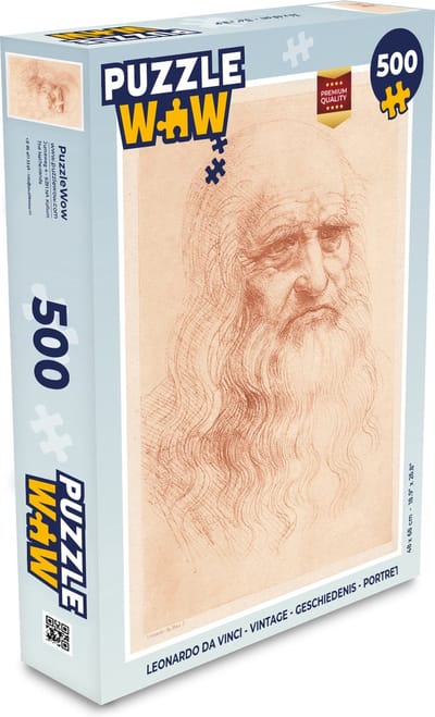 Puzzel Leonardo da Vinci - Vintage - Geschiedenis - Portret - Legpuzzel - Puzzel 500 stukjes