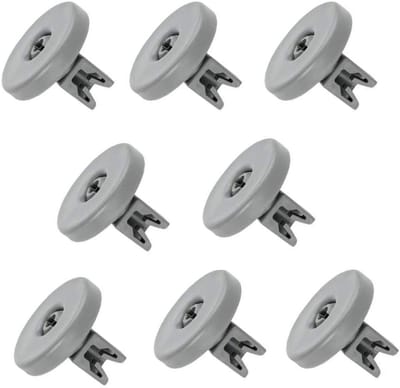 Mandrollen Vaatwasser - Korfwielen Set - Vaatwasser Reparatie - Universele Pasvorm - 8 Stuks - Donkergrijs