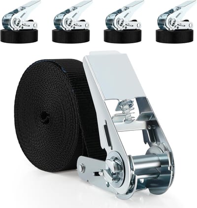 Spanband - Spanriem - 1000KG Draagvermogen - 4m Lengte - 4-delige Set - Voor Auto Vracht & Logistiek & Opslag