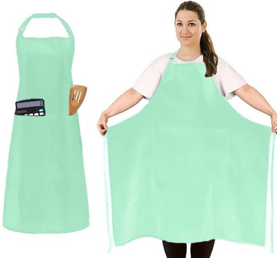 Cyaan Groot formaat schort-polyester-slijtvast-keukenschort-restaurant-huisgebruik-schilder-tuinman-keramiek werkschort